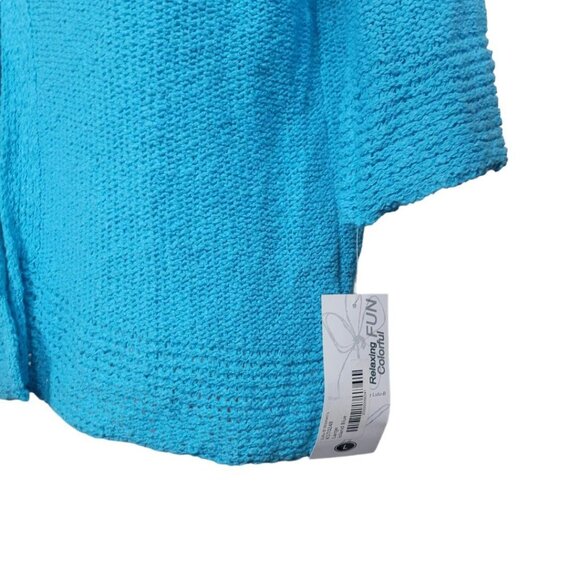 Lulu Blue Cardigan Knit Button Sweater Womens Large Bright Church Easter - Picture 7 of 9